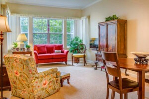 Apartment living room with dining area